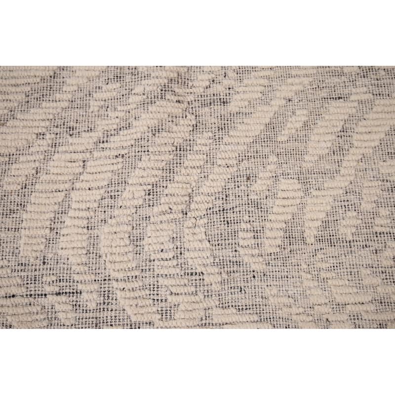 All-Over Abstract Moroccan Area Rug Hand-Knotted Wool Carpet - 7'11" x 10'3"