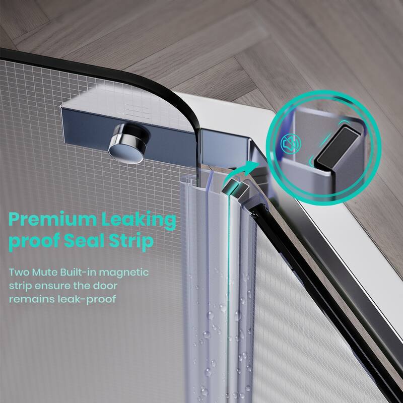 Elegant Neo-angle Frameless Sliding Shower Enclosure 36.5" W x 36.5" D x 72" H with 1/4" Frosted Glass Shower Door
