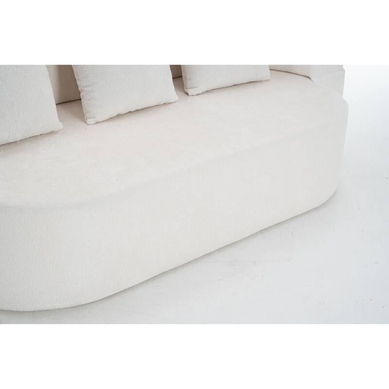 3-Seater Convertible Sofa Bed, Chenille Fabric Sleeper Sofa, High-Density Sponge Daybed, No Assembly Required