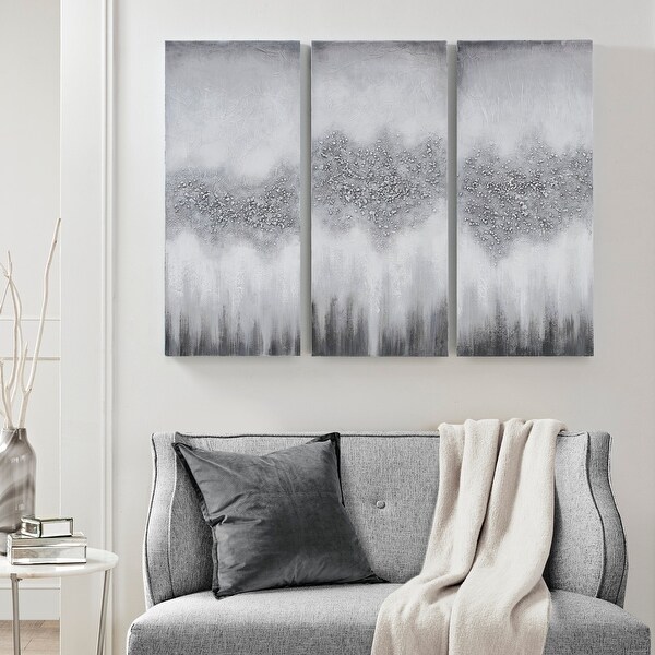 Madison Park Luminous Heavily Embellished 3-piece Canvas Wall Art