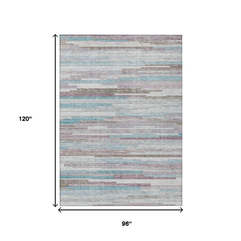 HomeRoots Striped Transitional Rectangle Outdoor Rug