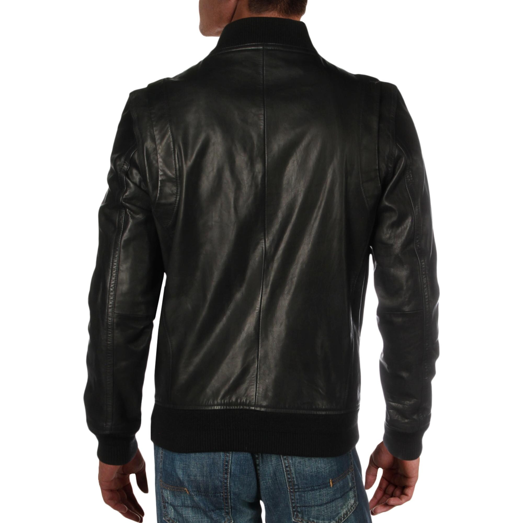 Shop Zadig Voltaire Mens Larko Jacket Leather Motoc Noir L
