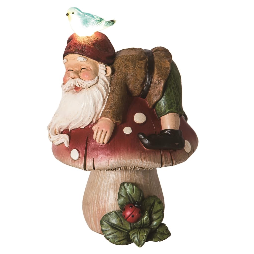 Transpac Resin 10.25" Multicolor Spring Mushroom Gnome Decor