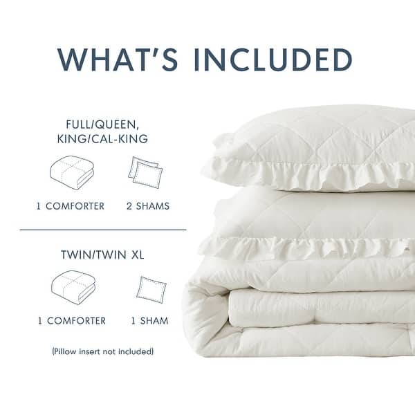 Chelsea Square Himari Diamond Quilted Ruffle Edge Comforter Set