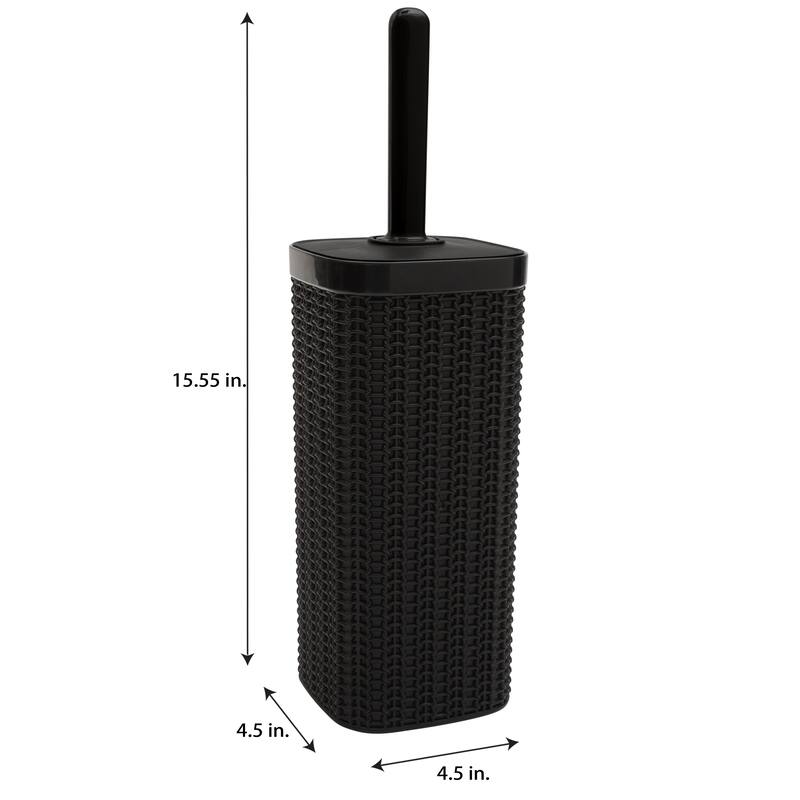 Bath Bliss Sailor Knot Toilet Brush and Trash Can Set in Matte Black