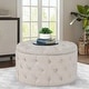 preview thumbnail 13 of 18, Adeco Velvet Round Storage Ottoman Button Tufted Footrest Stool Bench