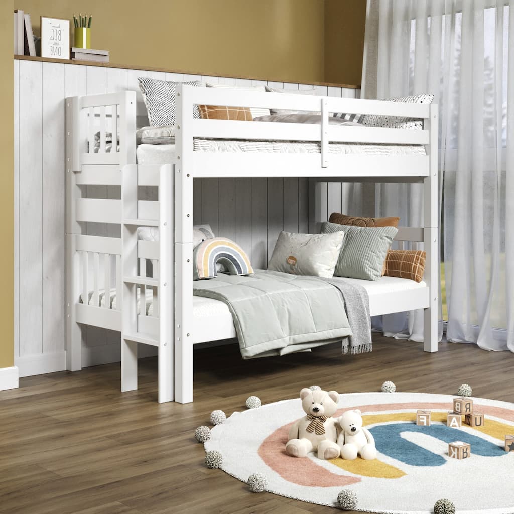 Taylor & Olive Trillium Twin over Twin Bunk Bed with End Ladder