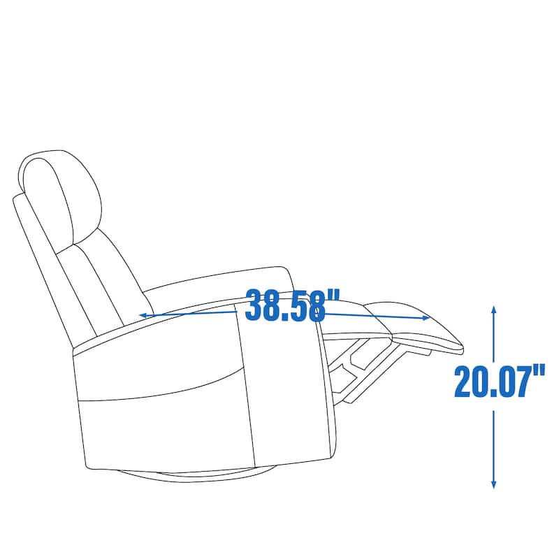 Swivel & Rocking Recliner Chair with Heat & 8-Point Massage