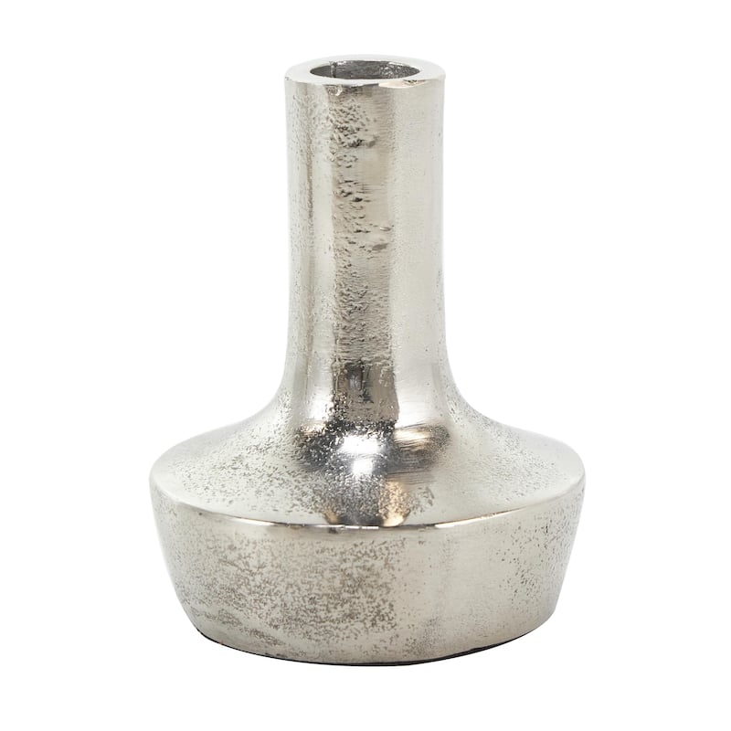 Aluminum Metal Decorative Candle Holder with Rounded Bases - Set of 3 Silver - Roche River Decor