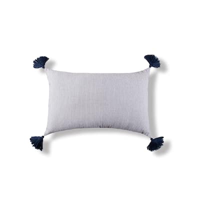Bree Navy Woven Throw Pillow Decor Decoration Throw and Accent Woven Throw Pillow for Bedding Sofa or Couch