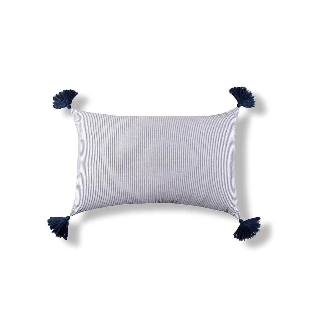 Bree Navy Woven Throw Pillow Decor Decoration Throw and Accent Woven Throw Pillow for Bedding Sofa or Couch