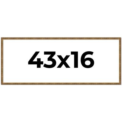 43x16 Frame Gold Kingsley Distressed Solid Wood Picture Frame Width