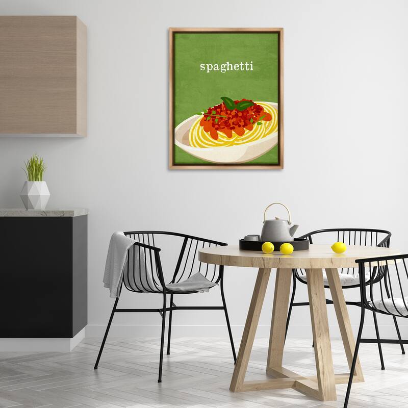 Stupell Spaghetti Italian Cuisine Framed Floater Canvas Wall Art Design By Kim Allen