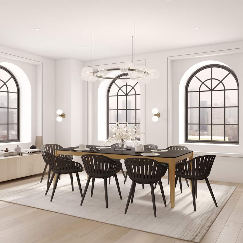 Midtown Concept FSC Certified Wood 9pc Indoor Eighter Dining Room Set