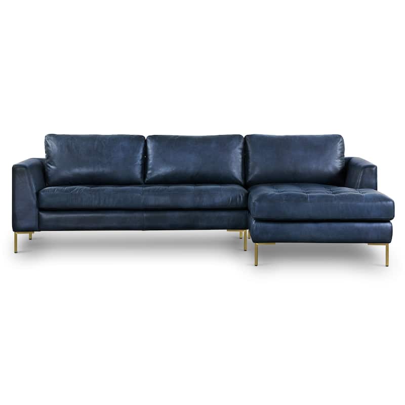 Poly & Bark Calle 114" Right-Facing Sectional - Full Grain Genuine Italian Leather