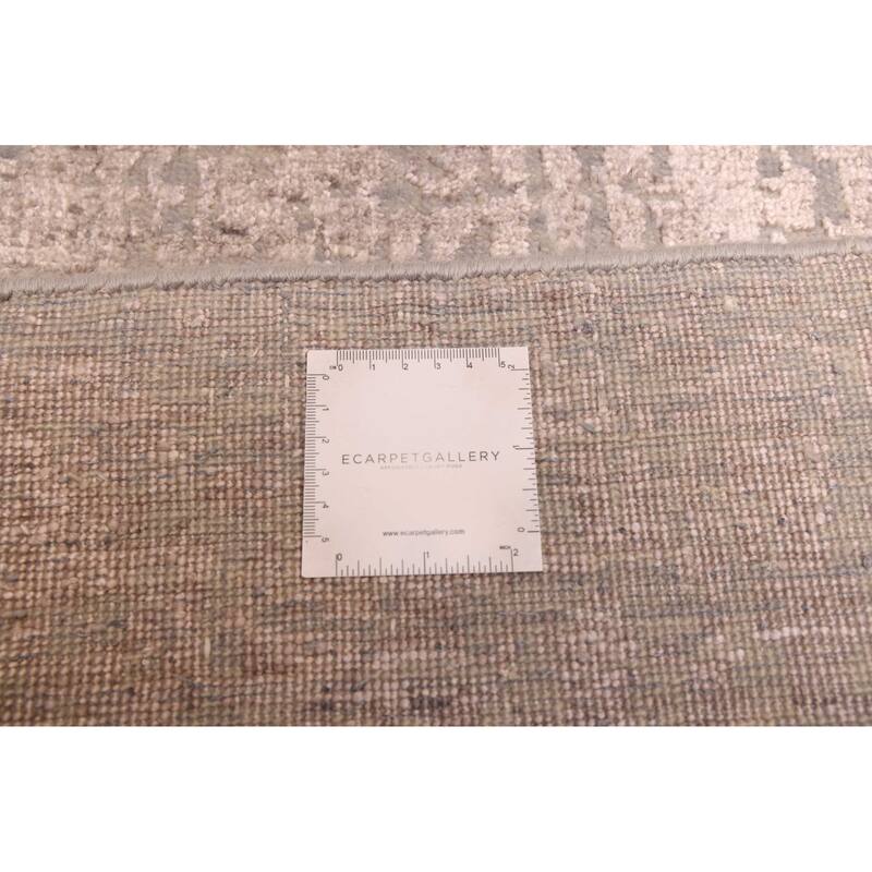 ECARPETGALLERY Hand-knotted Legacy Grey Silk, Wool Rug - 2'6 x 9'10