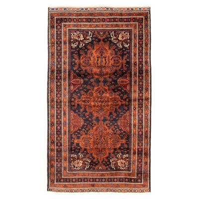Teimani Black, Orange Rug 3'10" x 7'1" - 3'10 x 7'1