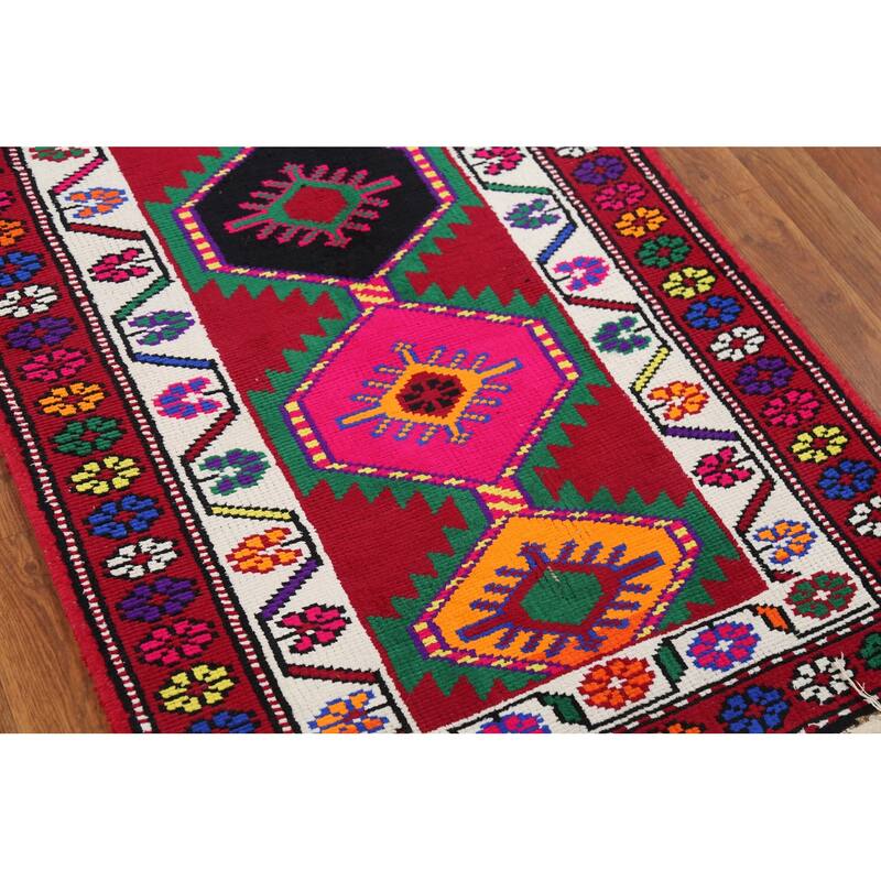 Anatolian Turkish Runner Rug Hand-Knotted Wool Carpet - 2'9"x 12'1"