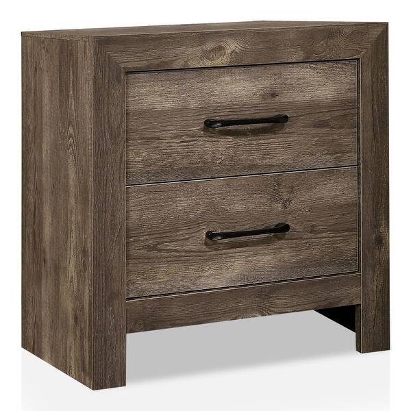 Furniture of America Ashland Rustic Natural Tone 2-drawer ...