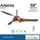 preview thumbnail 36 of 37, Minka Aire Artemis 3 Blade 58 Inch Ceiling Fan With Light Kit