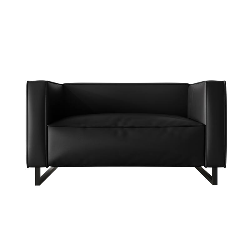 CraftPorch Mid Century Modern Upholstered Loveseat - Black