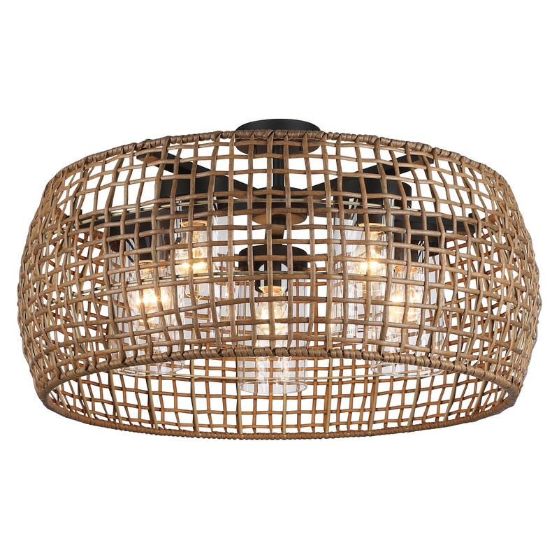 Golden Lighting 1067-O5SF MAW Piper 5 Light 28" Wide Semi-flush Drum