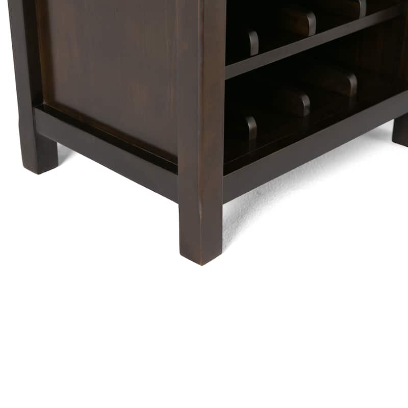WYNDENHALL Franklin 12-Bottle SOLID WOOD 22 inch Wide Contemporary High Storage Wine Rack Cabinet - 22 W x 17 D x 50 H