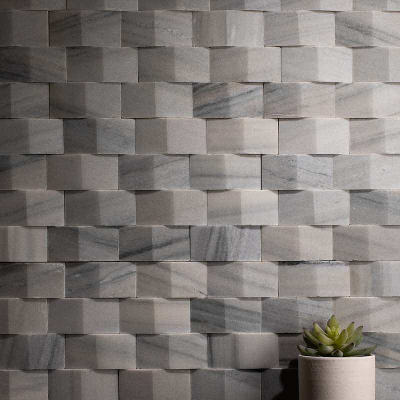 Woven Swell 8 in. x 12 in. Storm Natural Grey Sandstone Wall Tile - Sample swatch - Storm Natural Grey