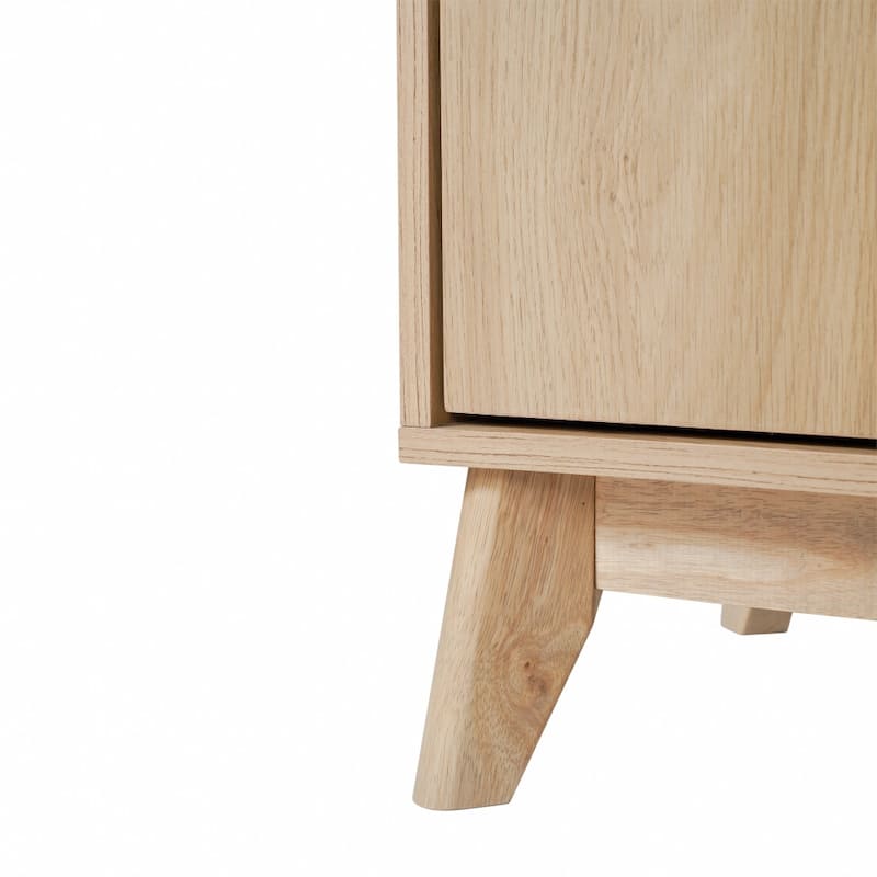 TV Stand with Adjustable Middle Shelf - Dual Soft Close Storage Doors