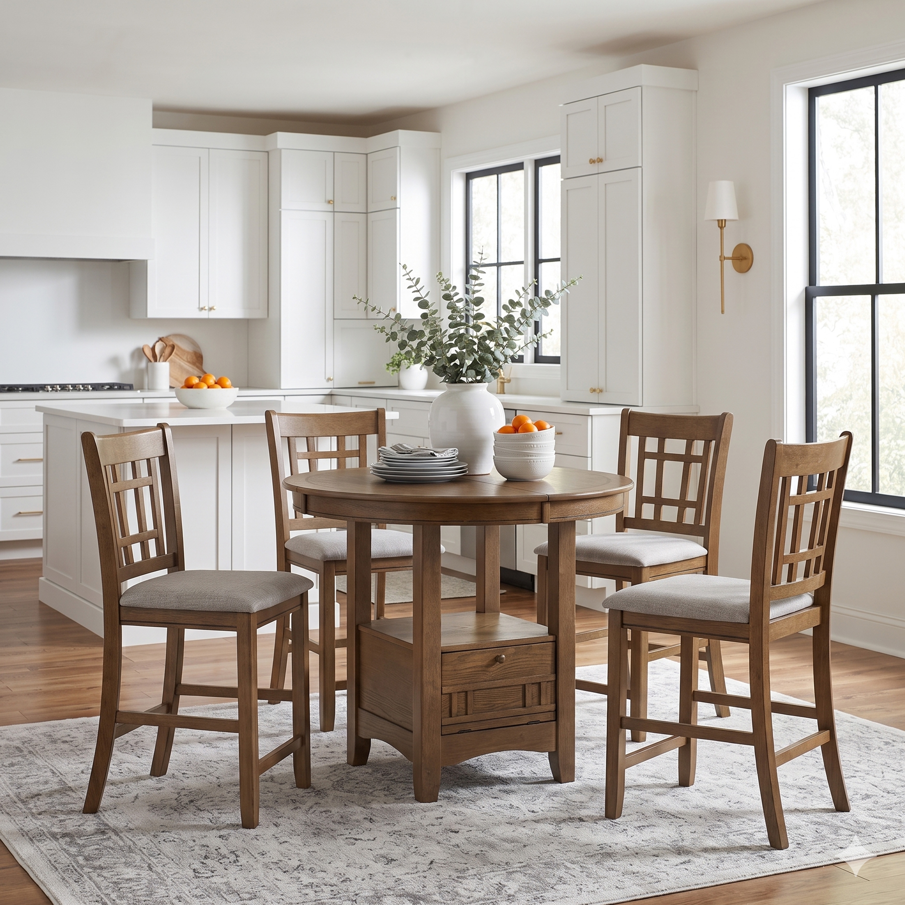Diya 5-Piece Pack Counter Height Dining Room Sets, Seats 4
