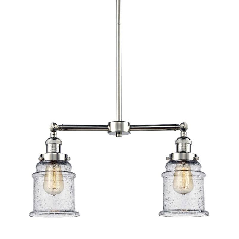 Innovations Lighting Canton 2 Light 21" Wide Linear Chandelier - Polished Nickel / Seedy