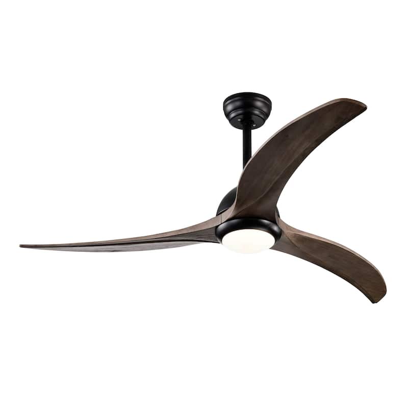 Oaks Aura 52-inch Modern Industrial Ceiling Fan With Light, 6-Speed Reversible Farmhouse Wood Ceiling Fan Light With Remote