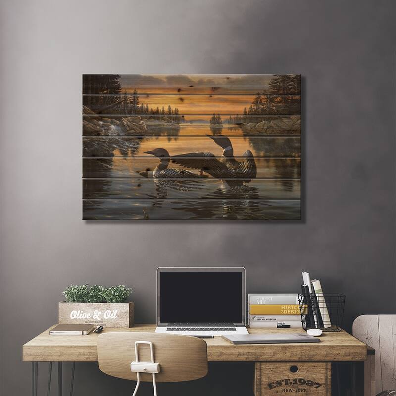 Northern Silence Print On Wood by Derk Hansen - Multi-Color