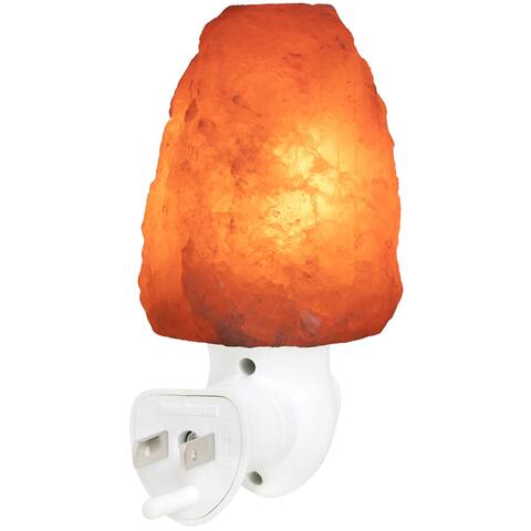 Feel Good Light Himalayan Salt Wall Plugin Mini-Lamp Himalayan Night Light w/ UL Plug; Purifying Decoration & Lighting - Orange