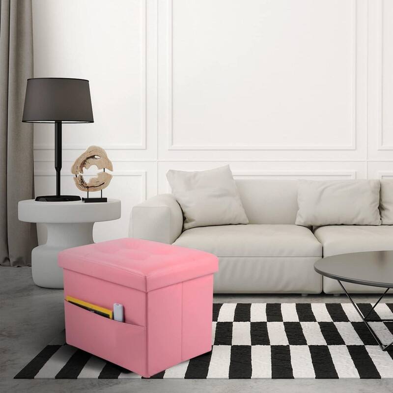 17"Storage Ottoman Folding Footstool