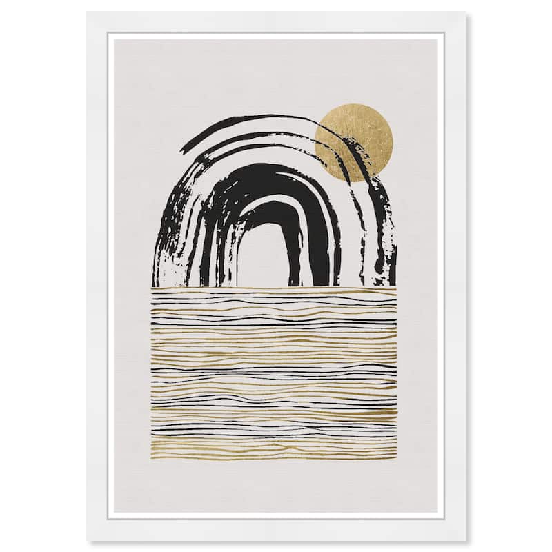 Wynwood Studio Prints Abstract Motions in Gold Black and Metallic Gold Modern & Contemporary Wall Art Canvas Print