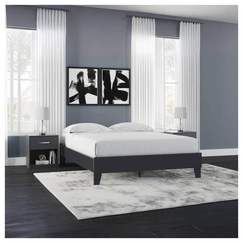Signature Design by Ashley Flannia Platform Bed - Black/Brown - Queen