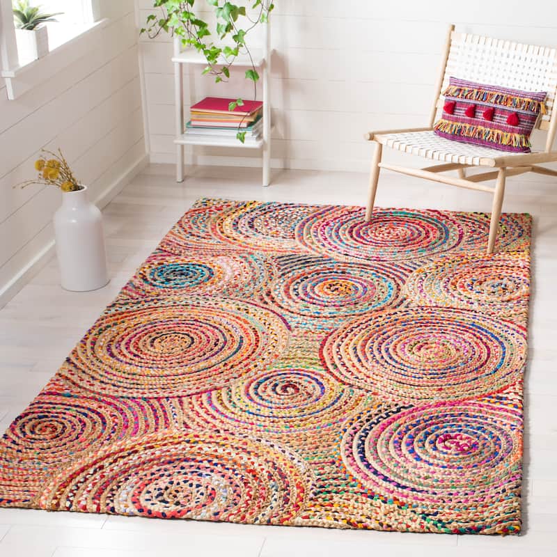 SAFAVIEH Handmade Cape Cod Mirtha Coastal Jute Rug - 5' x 8' - Natural/Multi