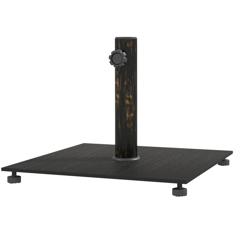 Bronze Metal Outdoor Umbrella Base Stand 29 lbs Weather-Resistant with Adjustable Pads for Garden Deck Poolside Parasol - Bronze