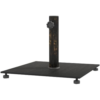 Bronze Metal Outdoor Umbrella Base Stand 29 lbs Weather-Resistant with Adjustable Pads for Garden Deck Poolside Parasol