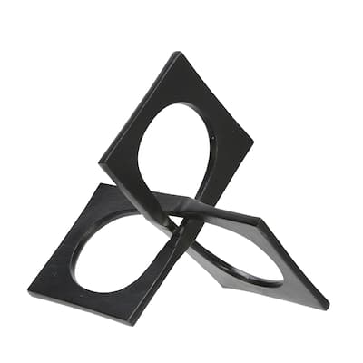 Modern Geometric Metal Abstract Interlocking Square Sculpture