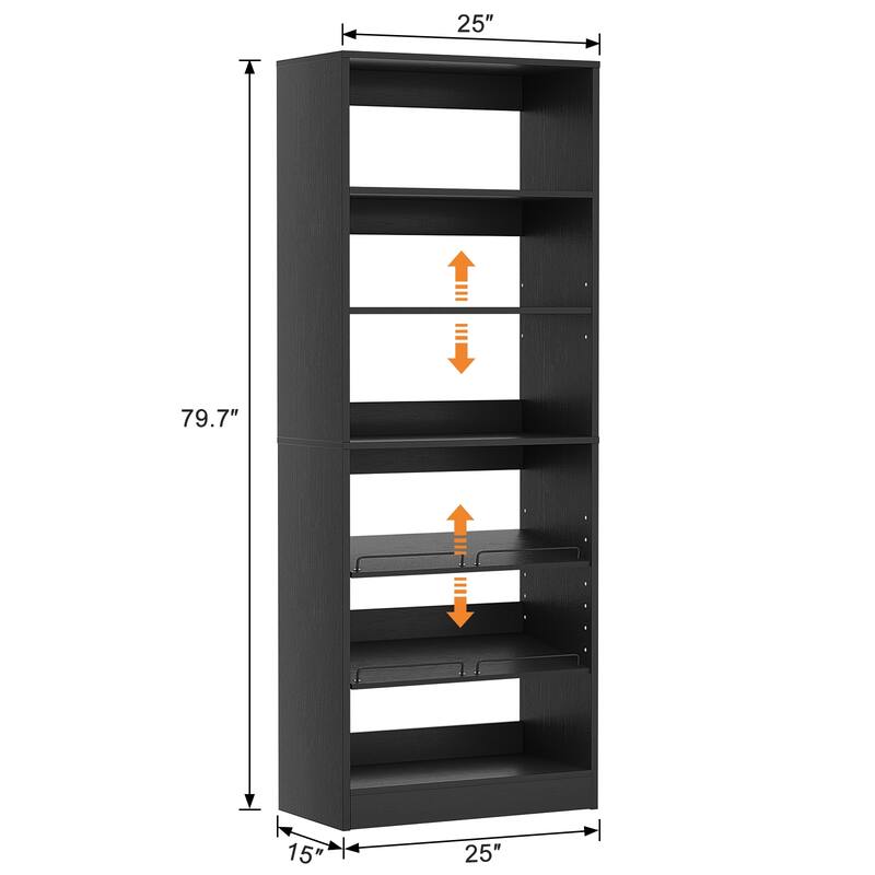 Cimly Set of 3 Corner Closet System with Drawers and Mirror, Multi-functional Closet Organizer with Shoe Racks