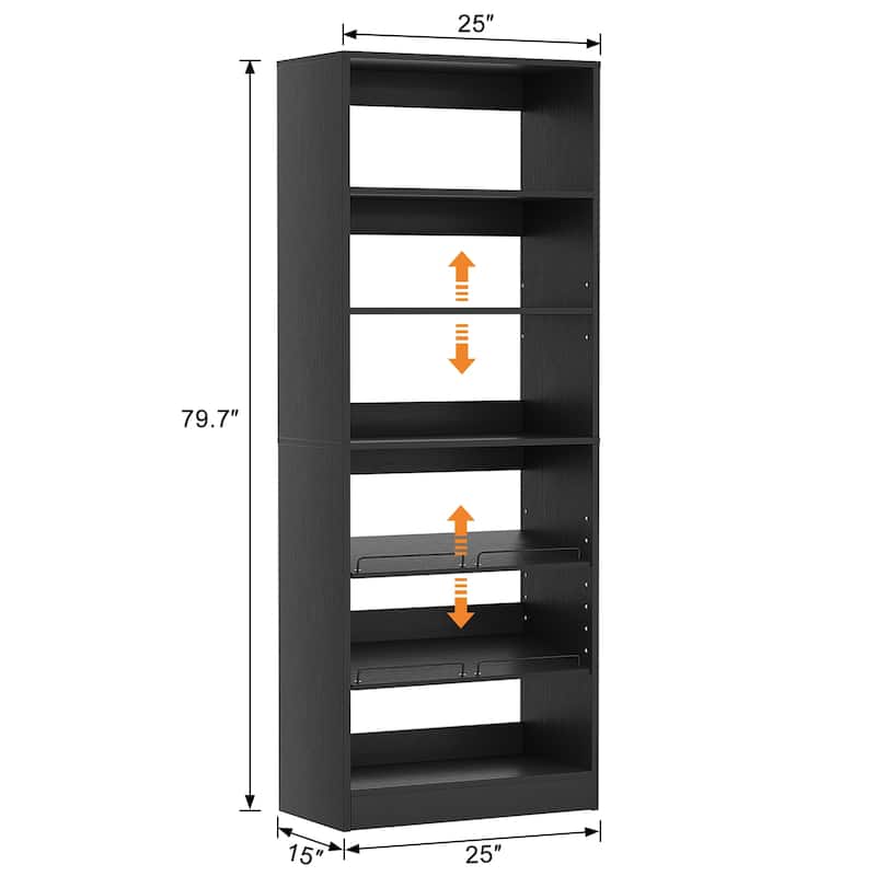 Cimly 25'' Closet Organizer with Tower Shelves and Shoe Rack for Walk-in and Reach-in Closet
