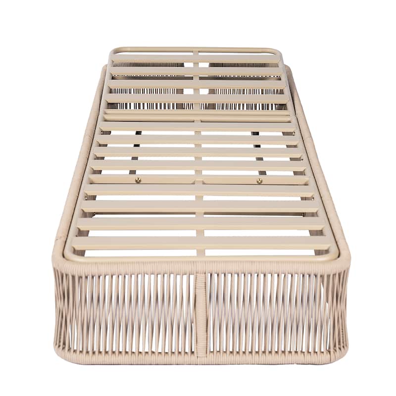 Christopher Knight Home - Solara Outdoor Adjustable Rope Base Sunlounge with Beige and White