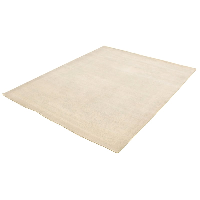 ECARPETGALLERY Hand Loomed Gabbeh Luribaft Ivory Wool Rug - 7'5 x 9'6