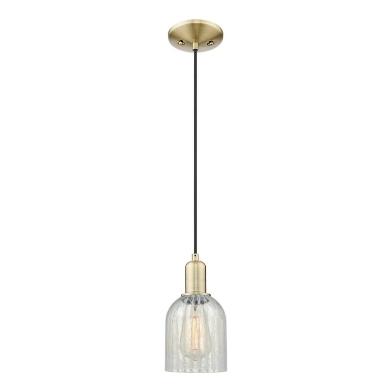 Innovations Lighting Endless Possibilities Arcadia - Caledonia - 1 Light 5" Cord Hung Mini Pendant - Mouchette/Antique Brass