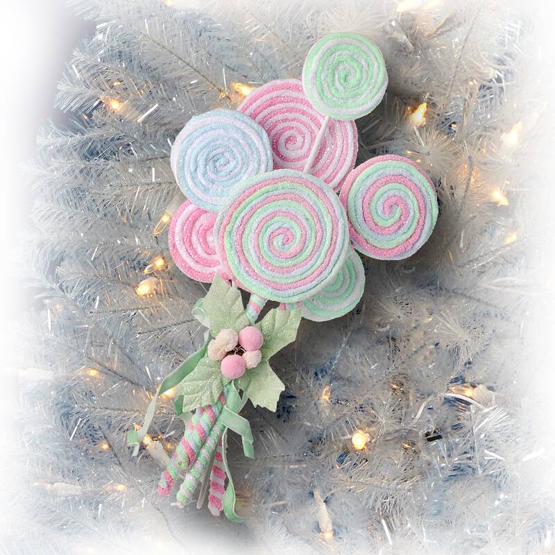 20" Pastel Frosted Lollipop Bundle Christmas Decoration
