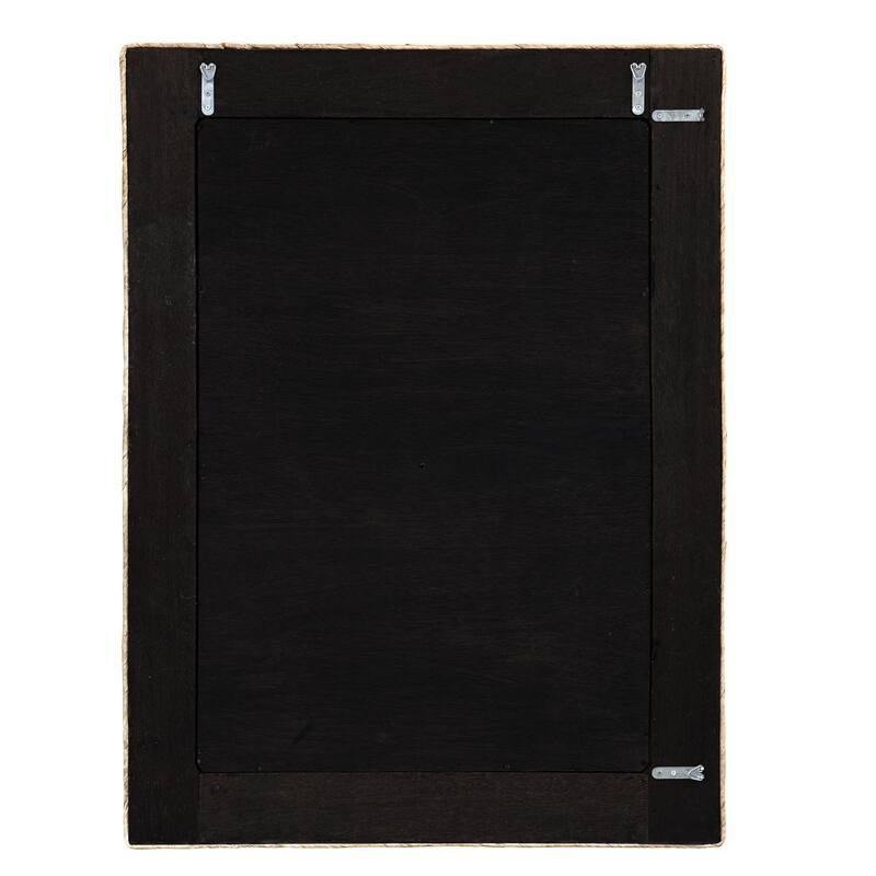 Wooden Framed Beveled Rectangular Wall Mirror - 46" - Beige