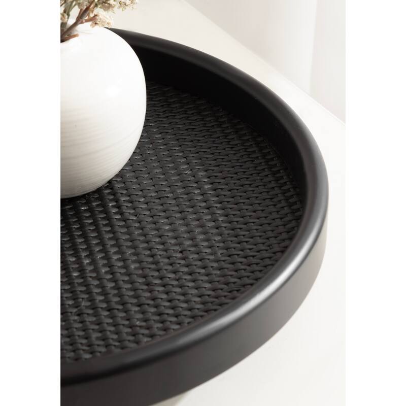 Kate and Laurel Planche Round Woven Tray