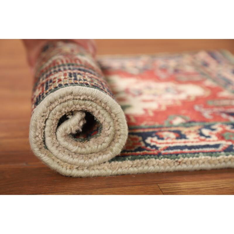 Geometric Beige Heriz Serapi Oriental Rug Hand-Knotted Wool Carpet - 2'0" x 3'0" - 2'0" x 3'0" - Ivory/Beige